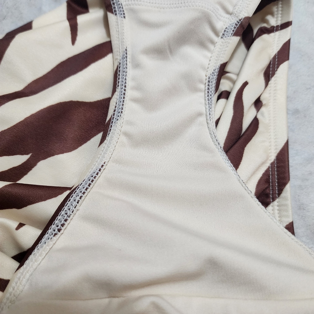 Cacique Lightly Lined No-Wire  One Piece Zebra Print Swimsuit Sz 18 - Picture 14 of 16